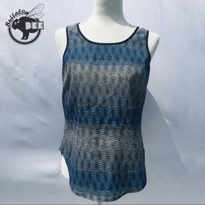 Valeria Bertinelli blue diamond sleeveless blouse